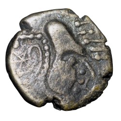 Silver Dracham of Chavadas of Gujrat(AD760-850) Profile Bust in Crude Form Deyell # 155