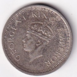 Alternative view of British India One Rupees 1944 George VI (Lahore Mint) Rare Silver UNC Coin