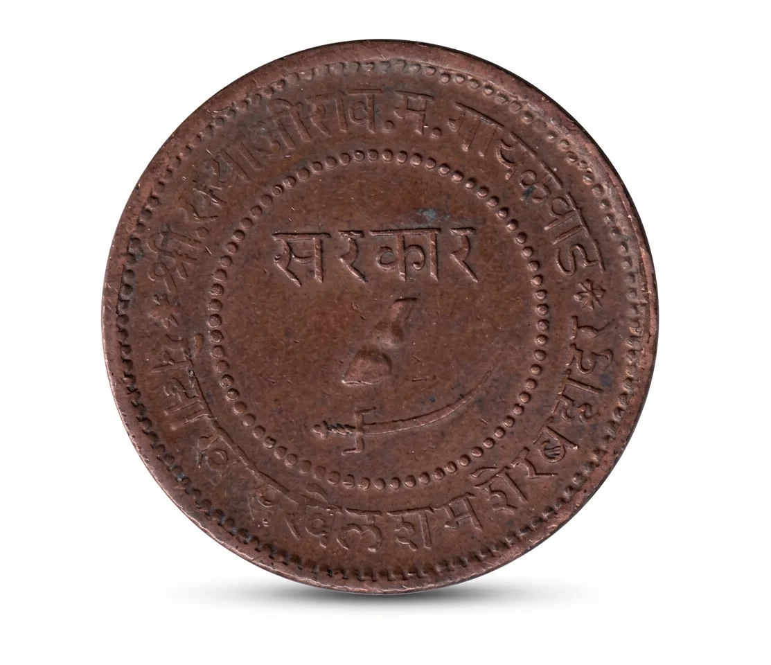 India › Baroda, Princely state of 2 Paisa - Sayaji Rao III Baroda Rare Coin