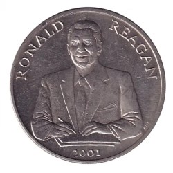 Alternative view of Liberia 10 Dollars 2001 Ronald W. Reagan Commemorative issue Rare UNC Coin