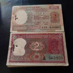 Alternative view of Reserve Bank of India Denominaton 2₹ bundle TWO DIFFERENT VARIETY 1 Satelite 2 Standing Tiger Full Bundle Each 100 Notes