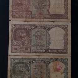 2 ruppes tiger face note extremly rare three different colour and variety