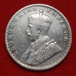 Alternative view of HALF RUPEE SILVER COIN GEORGE V 1923 BOMBAY MINT