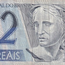 Brazil 2 Reais Rare World Note#B2