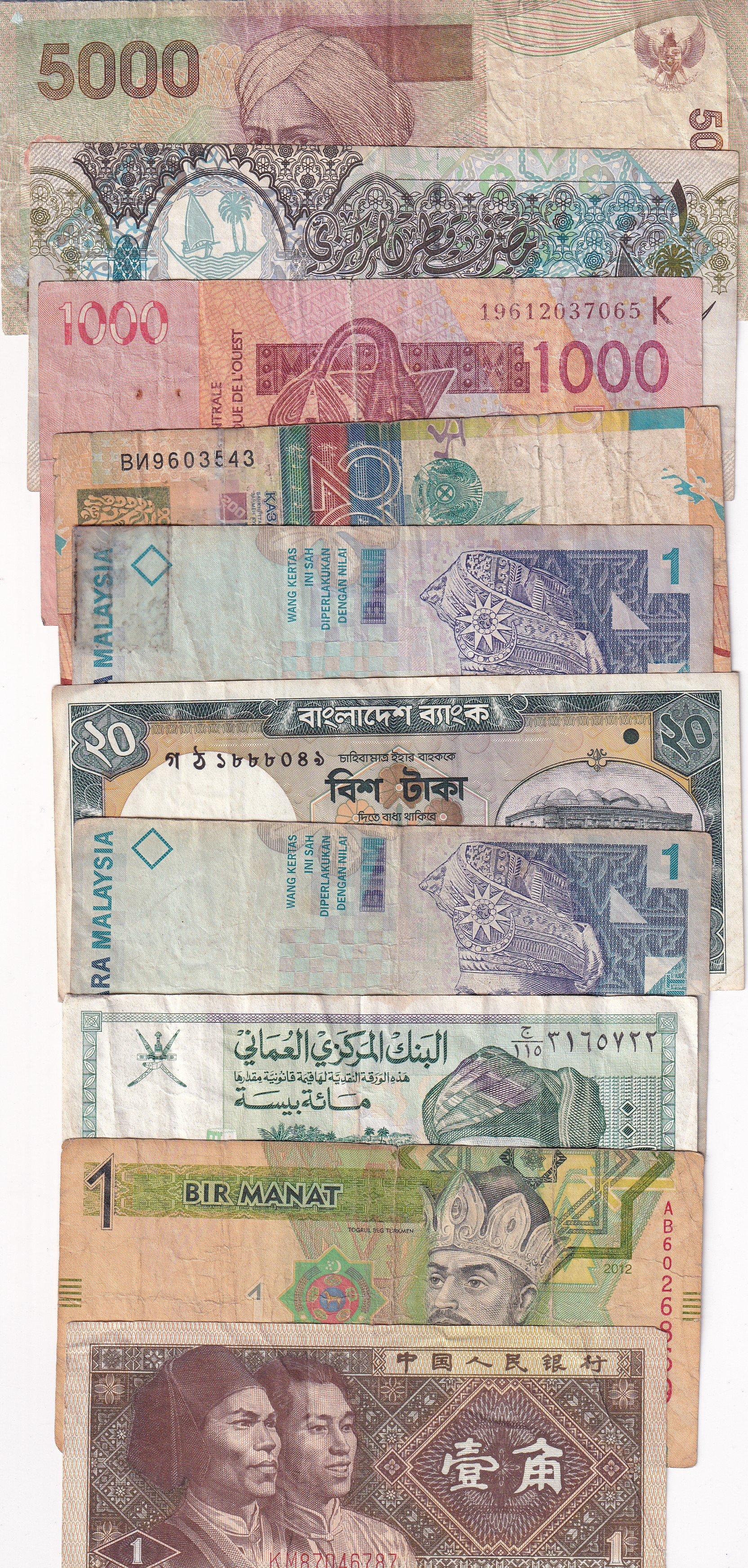 10 Different Counties World Bank Note Set (10 Pcs Lott)#Sku-41