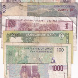 Alternative view of 10 Different Counties World Bank Note Set (10 Pcs Lott)#Sku-42