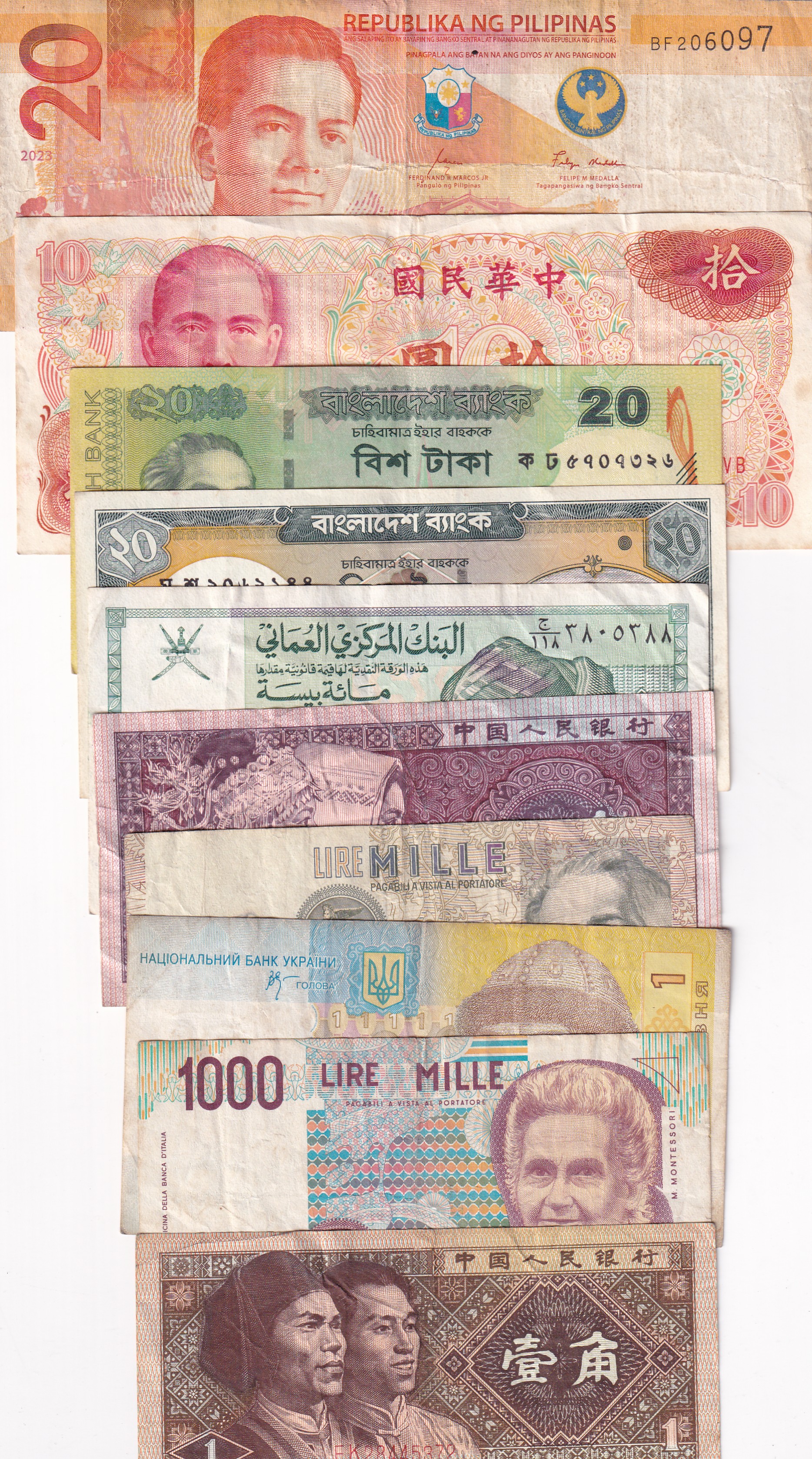 10 Different Counties World Bank Note Set (10 Pcs Lott)#Sku-43