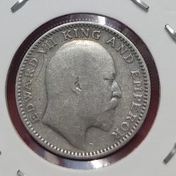 Alternative view of HALF RUPEE SILVER COIN EDWARD YEAR 1907