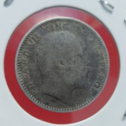 Alternative view of HALF RUPEE SILVER COIN EDWARD VII YEAR 1910