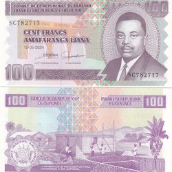 Burundi 100 Francs Small Rare GEM UNC Note