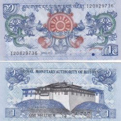 Bhutan 1 Ngultrum Rare GEM UNC Note