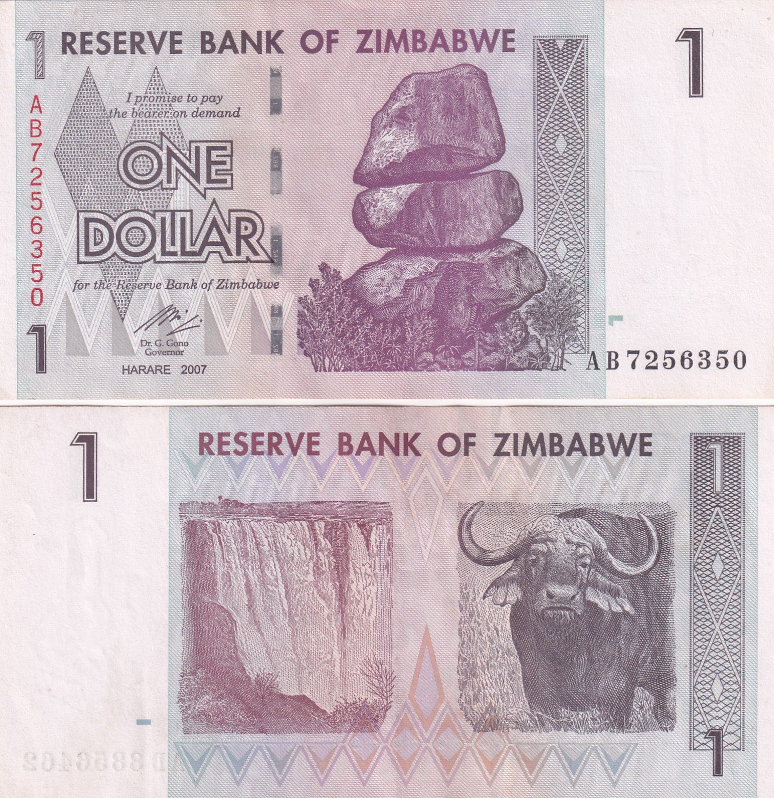 Zimbabwe 1 Dollar Rare GEM UNC Note