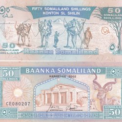Somaliland  50 Shillings large type GEM UNC Note