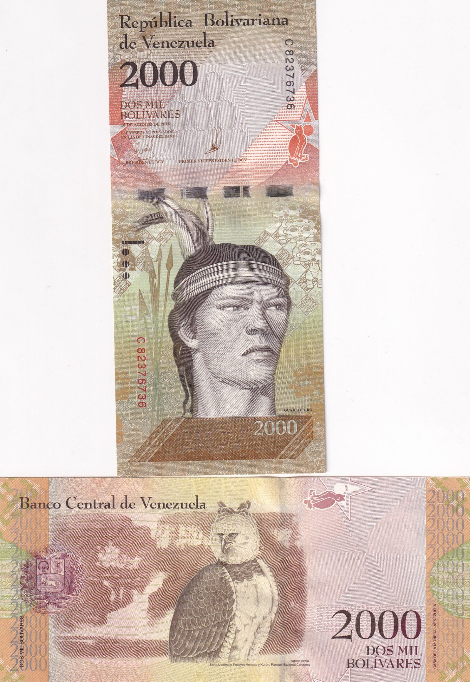 Venezuela 2000 Bolivares Rare GEM UNC Note