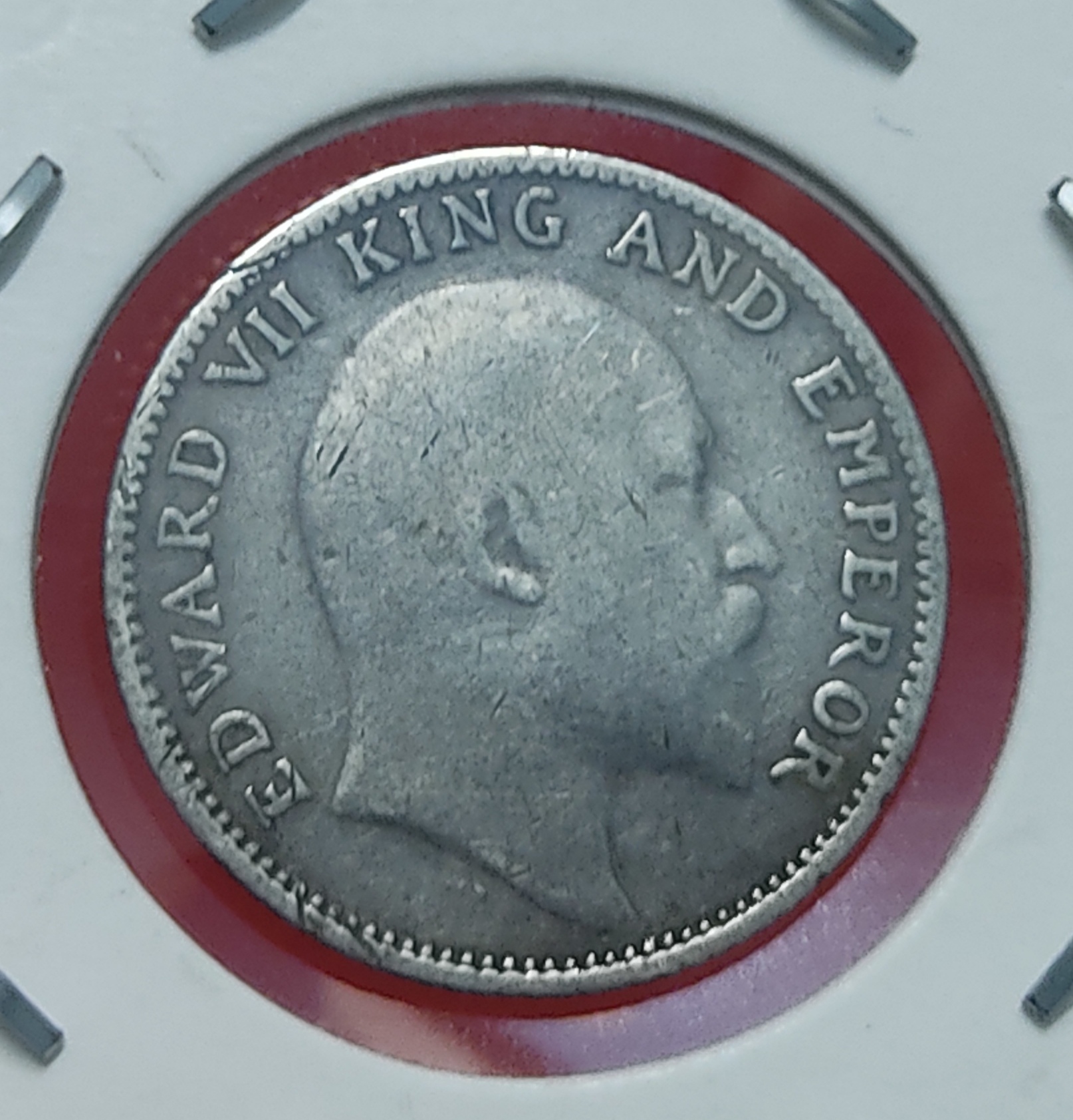 RARE 1/4 RUPEE EDWARD VIII 1910 BOMBAY MINT - Image 2