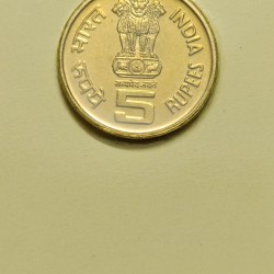 Alternative view of 5 Rs ONGC Copper Nickel Coin Bunc Rare