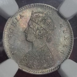 Alternative view of TWO ANNA 1862 CALCUTTA NGC GRADED MS 65
