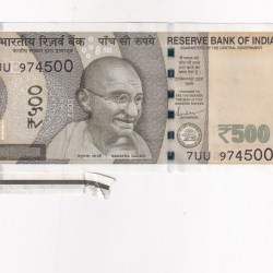EXTRA PAPER ERROR 500 RUPEES GOVERNOR SHAKTIKANT DAS RARE NOTE