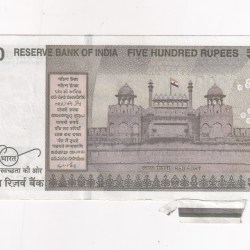 Alternative view of EXTRA PAPER ERROR 500 RUPEES GOVERNOR SHAKTIKANT DAS RARE NOTE