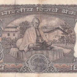 10 Rupees Gandhi Governor B. N. Adarkar Rare Note