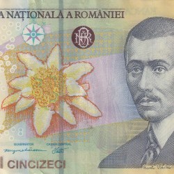 Romania 50 Lei Rare Polymer Foreign Note #B2