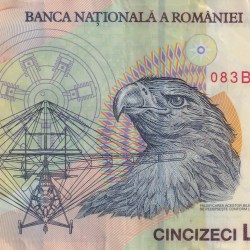 Alternative view of Romania 50 Lei Rare Polymer Foreign Note #B2