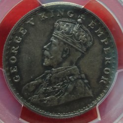 Alternative view of RARE ONE RUPEE SILVER COIN GEORGE V 1922 BOMBAY PCGS GRADED MS 62