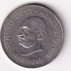 1 Rupee Mahatma Gandhi (1869-1948) Rare Commemorative UNC Coin#Z-177