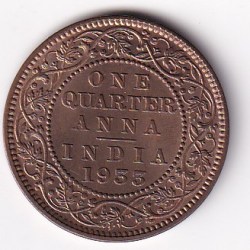 British India ¼ Anna 1933 George V Rare UNC Coin #Z-187