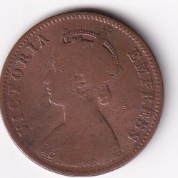Alternative view of Princely state of (Bikanir) ¼ Anna 1895 Victoria Rare Coin #Z-189