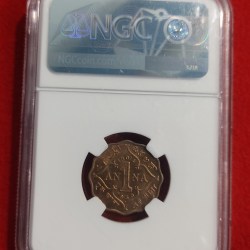 Alternative view of ONE ANNA GEORGE V 1936 BOMBAY NGC GRADED MS 64