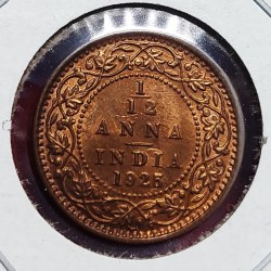 1/12 ANNA BRITISH INDIA 1925 CALCUTTA BRILLIANT UNC CONDITION
