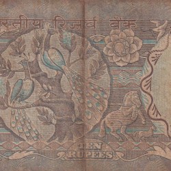 Alternative view of ENDING 786 FANCY NUMBER 10 RUPEES GOVERNOR R.N MALHOTRA RARE NOTE