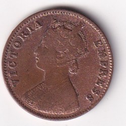 Alternative view of British India 1/4 Anna (1900) Victoria Rare Coin #Z-194