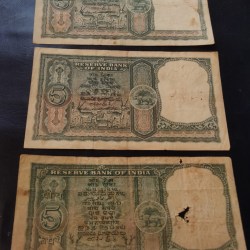 5₹ NOTES 3 different signature. Rare notes 1 B. Rama Rao 2 H. V. R. LENGER. 6 DEER 🦌 3 P. C.BHATTACHARYA. 3 deer 🦌