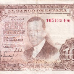 Spain 100 Pesetas Rare Note #B2