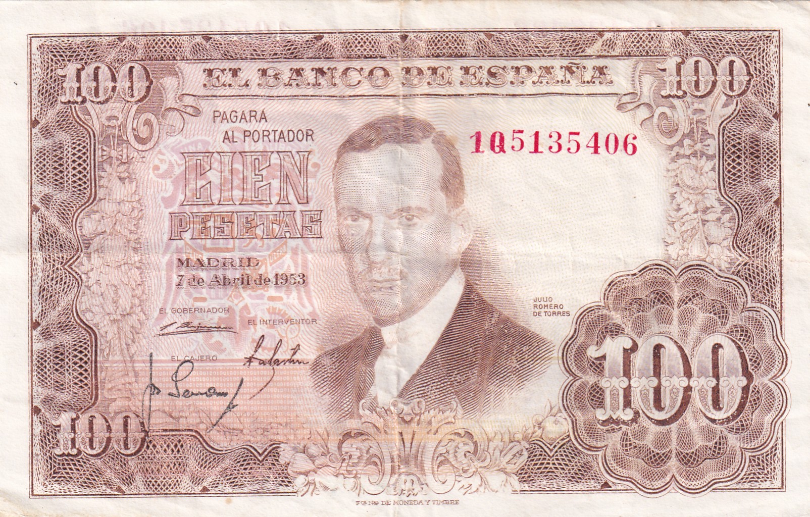 Spain 100 Pesetas Rare Note #B2