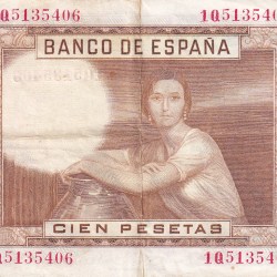Alternative view of Spain 100 Pesetas Rare Note #B2