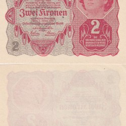Austria 2 Kronen Rare UNC Note