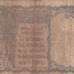 Alternative view of British India One Rupees 1940 (Burma) Extremely Rare Note