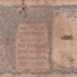 Alternative view of British India One Rupees 1940 (Burma) Extremely Rare Note