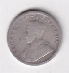 British India 2 Annas 1917 George V Rare Silver Coin