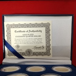 Alternative view of Extremely Rare State Quarter Dollars United States of America Uncirculated Proof Coins Authenticity Certificate Morgan Mint By USA 24 Kt Gold Plated Issue Coin 2001 Year The Morgan Mint