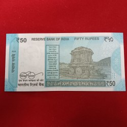 Alternative view of 50 Rs Rare Fancy Number Note 666666 Gem Unc Condition 2024 Year Sku 08