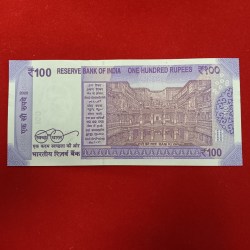 Alternative view of 100 Rs Rare Fancy Number Note 222222 Gem Unc Condition Sku 08