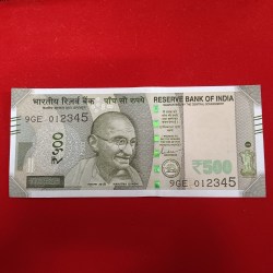 500 Rs Fancy Number Note 012345 Gem Unc Condition Year 2024 Sku 08