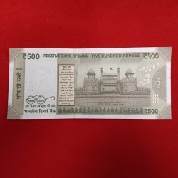 Alternative view of 500 Rs Rare Fancy Number Note 333333 Gem Bunc Condition Sku 08