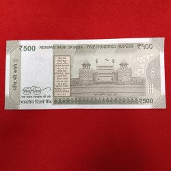 Alternative view of 500 Rs Rare Fancy Number Note 555555 Gem Bunc Condition Sku 08
