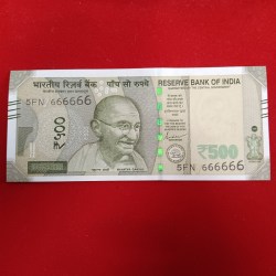 500 Rs Rare Fancy Number Note 666666 Gem Bunc Condition Sku 08
