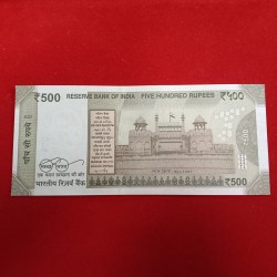 Alternative view of 500 Rs Rare Fancy Number Note 600000 Gem Bunc Condition Sku 08